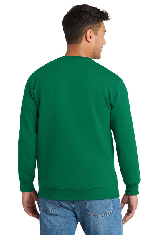 Mens Essential Pill Resistant Fleece Crewneck Sweatshirt - Kelly Green