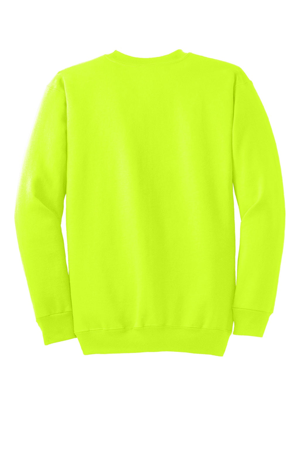 Mens Essential Pill Resistant Fleece Crewneck Sweatshirt - Safety Green
