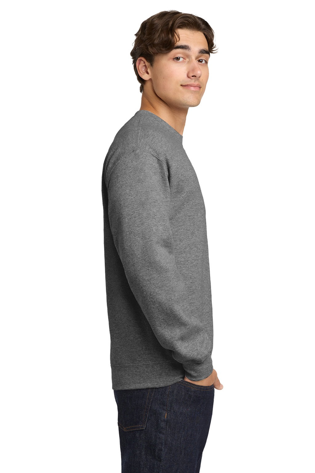 Gildan Mens Pill Resistant Fleece Crewneck Sweatshirt - Heather Graphite Grey