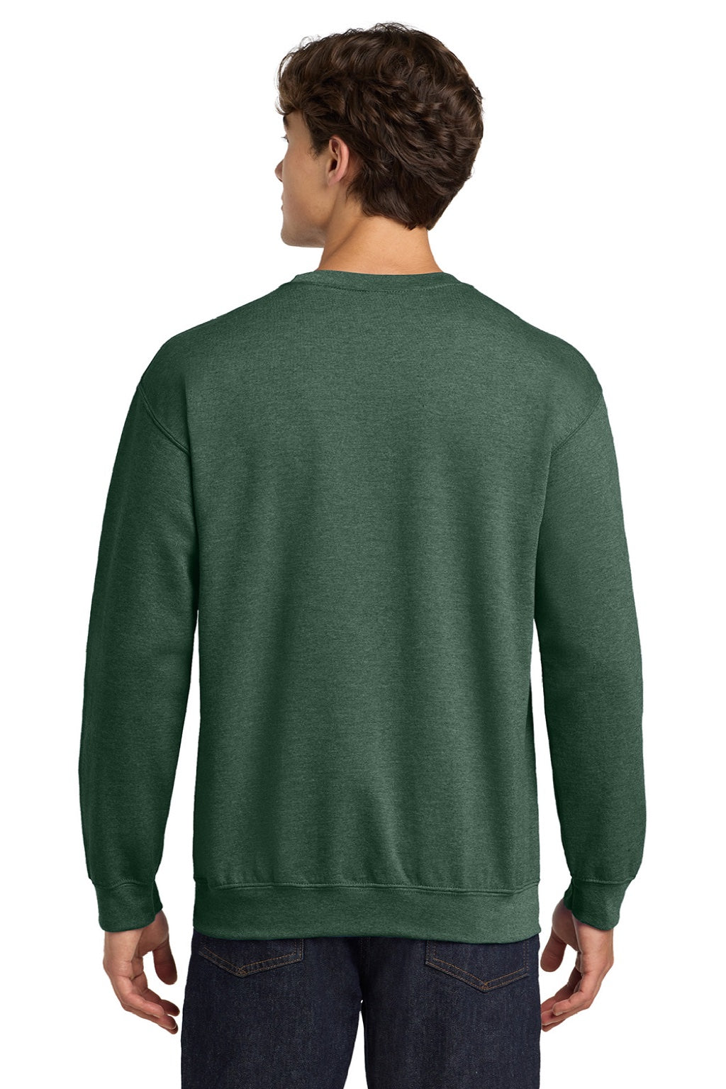 Gildan Mens Pill Resistant Fleece Crewneck Sweatshirt - Heather Dark Green