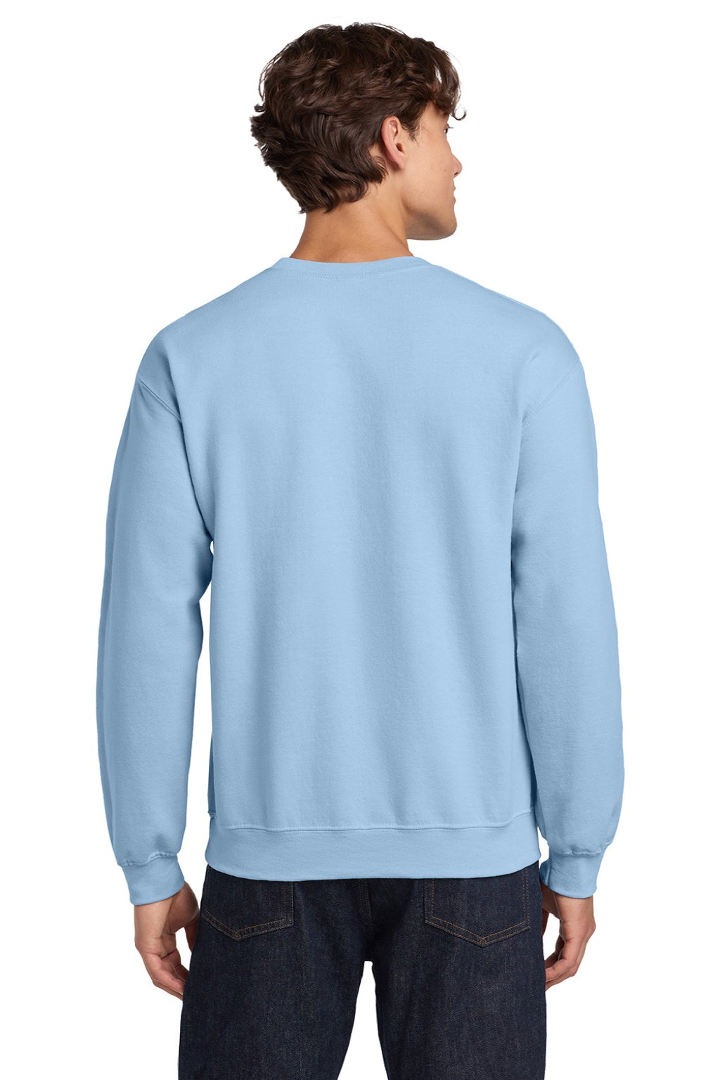 Gildan Mens Pill Resistant Fleece Crewneck Sweatshirt - Light Blue