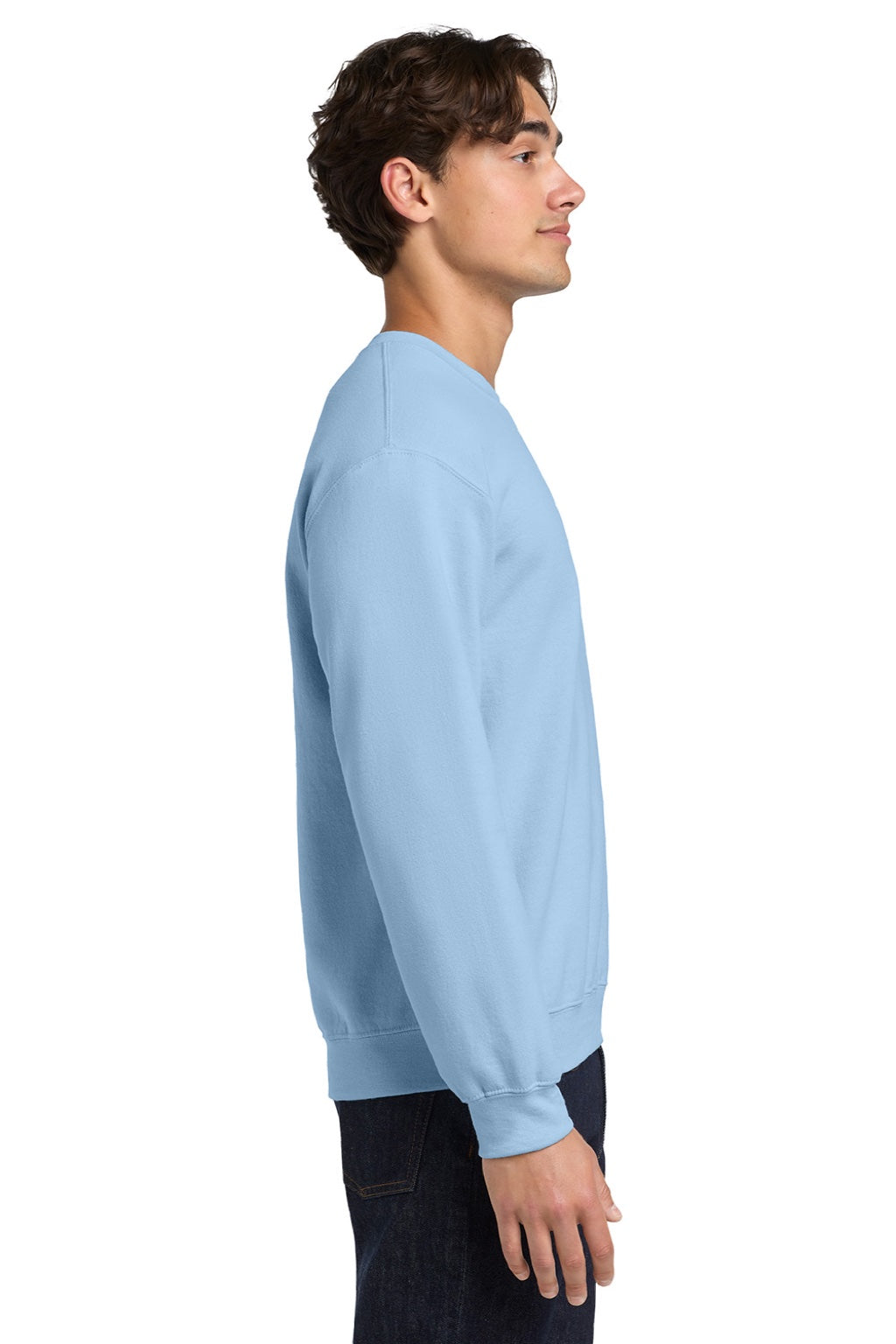 Gildan Mens Pill Resistant Fleece Crewneck Sweatshirt - Light Blue