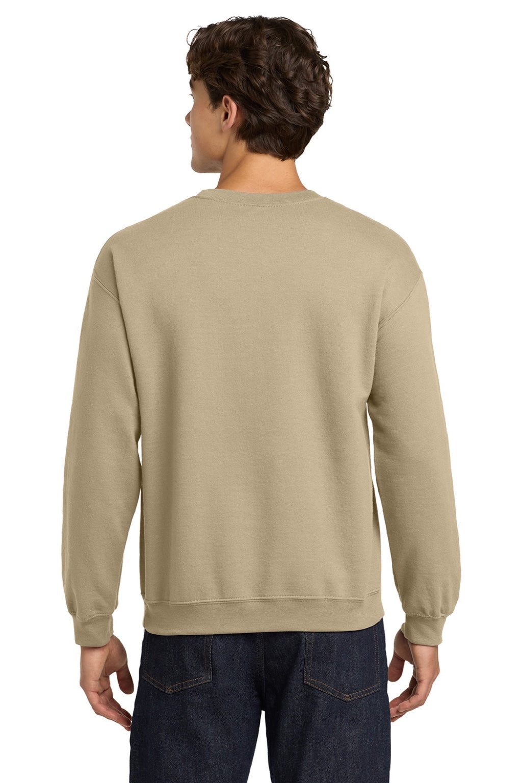 Gildan Mens Pill Resistant Fleece Crewneck Sweatshirt - Sand
