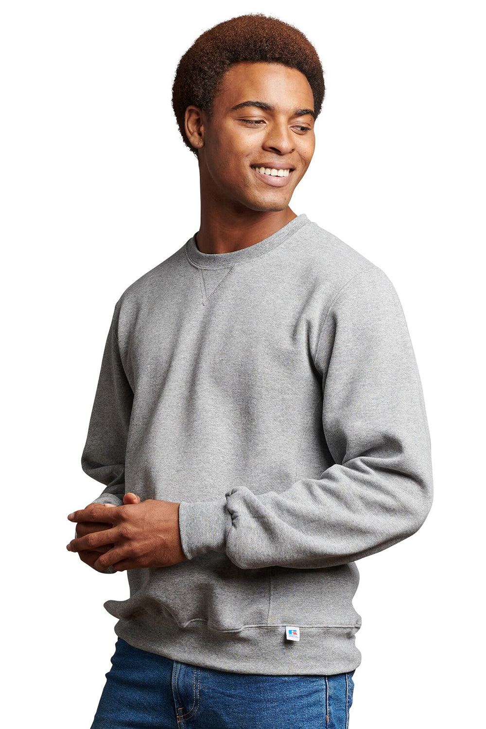 Russell Athletic Mens Dri-Power Moisture Wicking Crewneck Sweatshirt - Oxford Grey