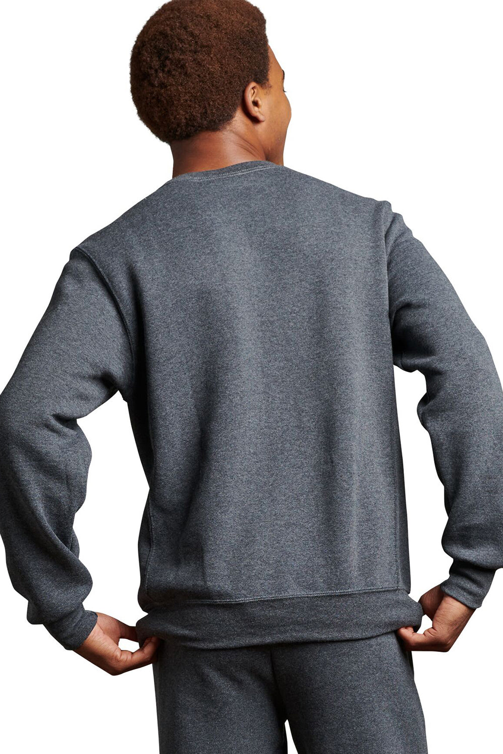 Russell Athletic Mens Dri-Power Moisture Wicking Crewneck Sweatshirt - Heather Black