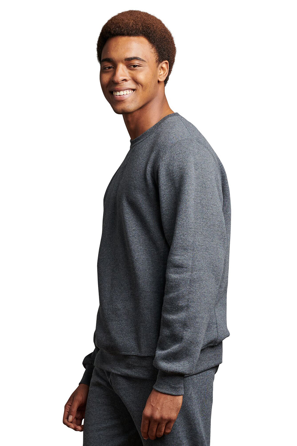 Russell Athletic Mens Dri-Power Moisture Wicking Crewneck Sweatshirt - Heather Black