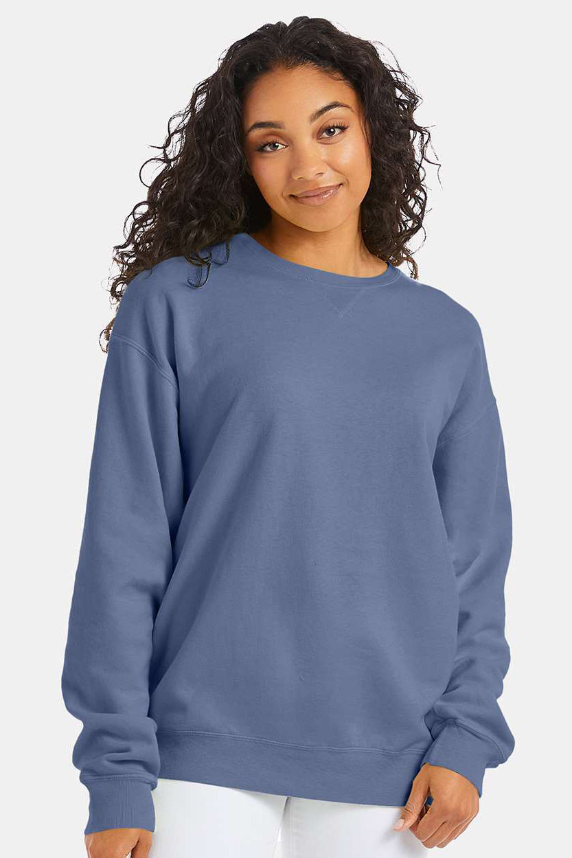 ComfortWash By Hanes Mens Crewneck Sweatshirt - Saltwater Blue