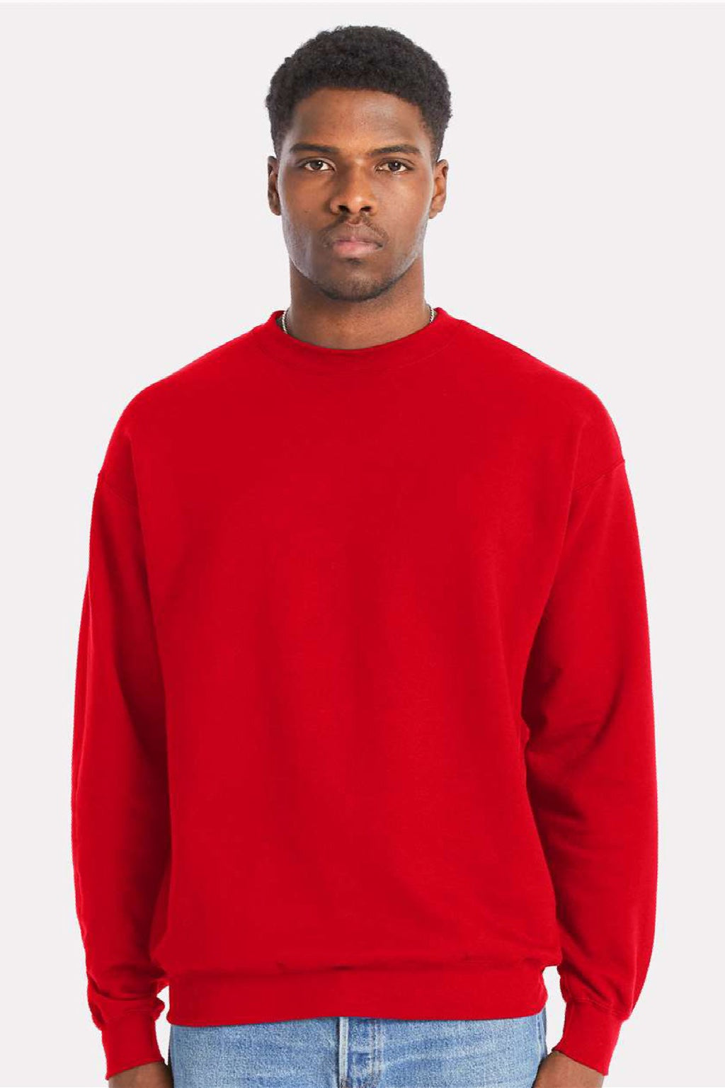 Hanes Mens Perfect Sweats Crewneck Sweatshirt - Athletic Red