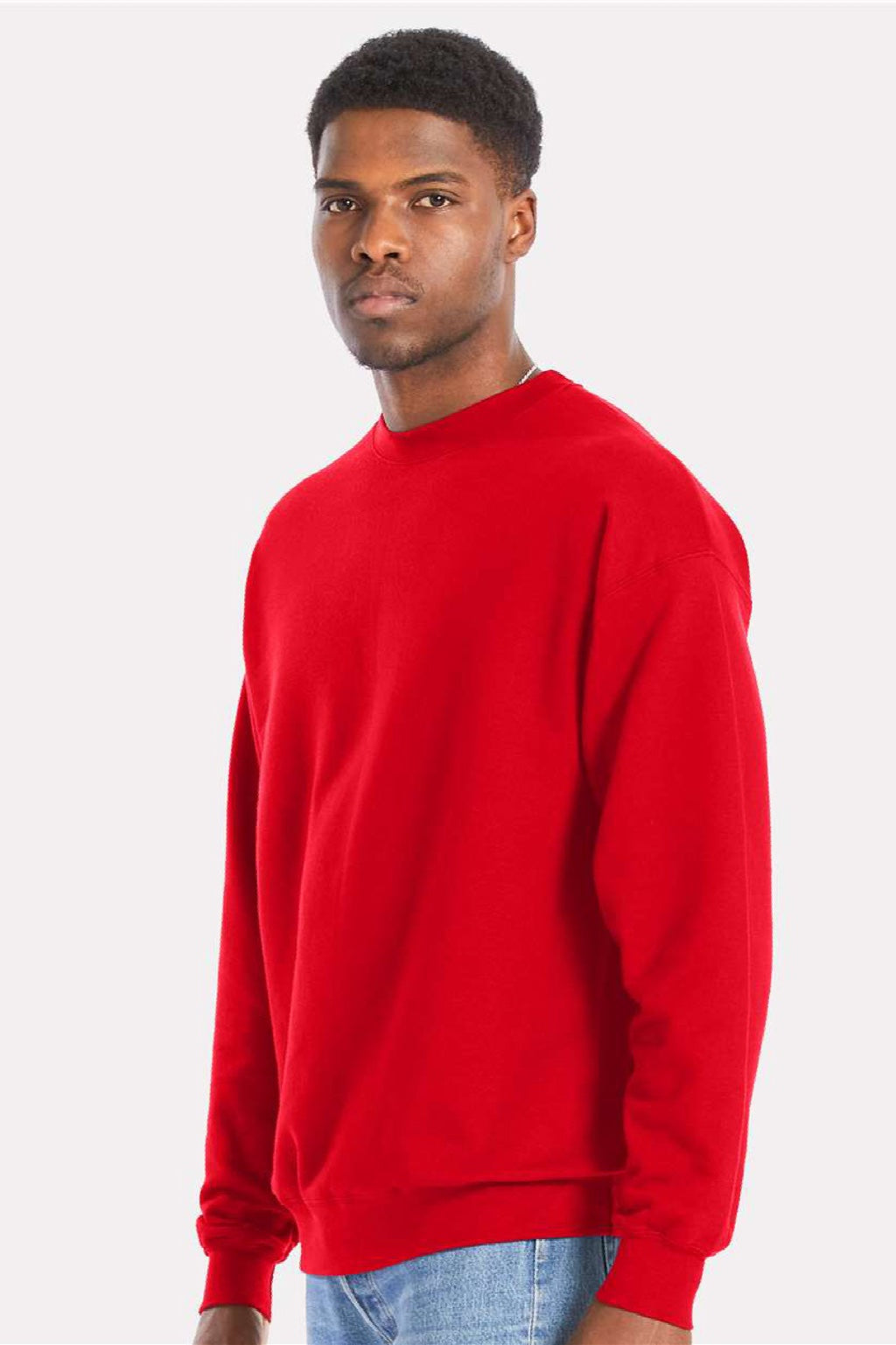 Hanes Mens Perfect Sweats Crewneck Sweatshirt - Athletic Red