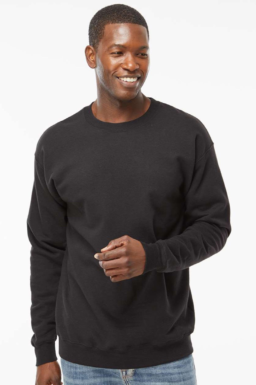 Hanes Mens Perfect Sweats Crewneck Sweatshirt - Black
