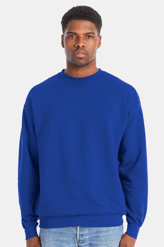 Hanes Mens Perfect Sweats Crewneck Sweatshirt - Deep Royal Blue