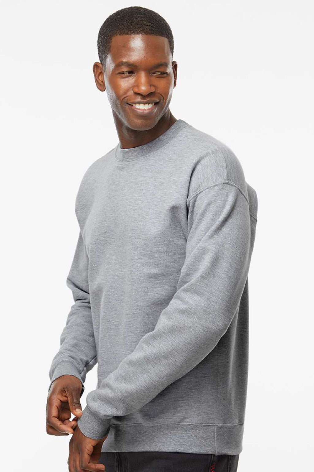 Hanes Mens Perfect Sweats Crewneck Sweatshirt - Light Steel Grey