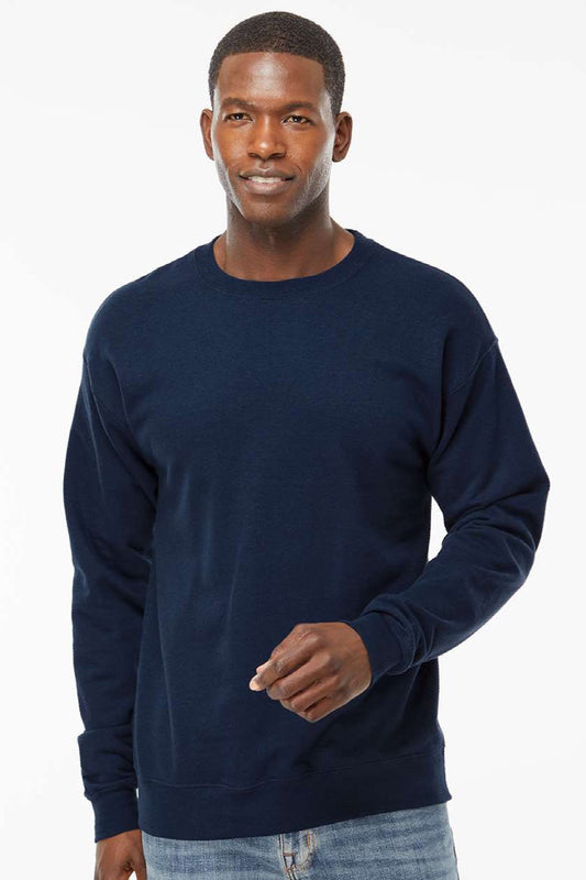 Hanes Mens Perfect Sweats Crewneck Sweatshirt - Navy Blue
