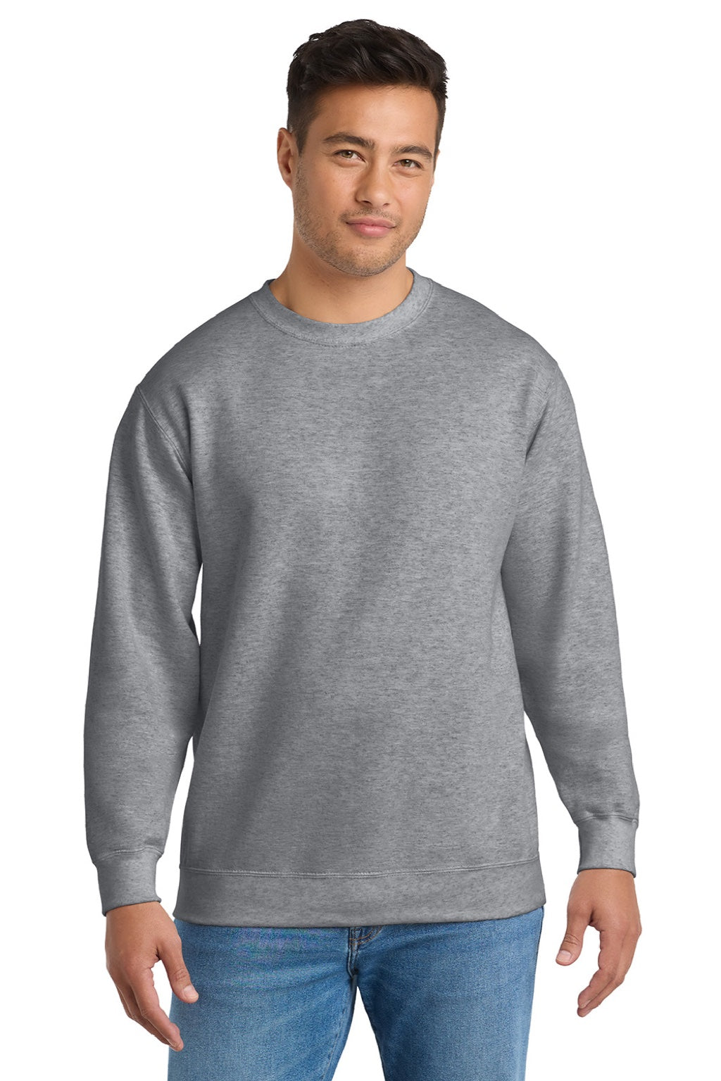Mens Essential Pill Resistant Fleece Crewneck Sweatshirt - Heather Grey