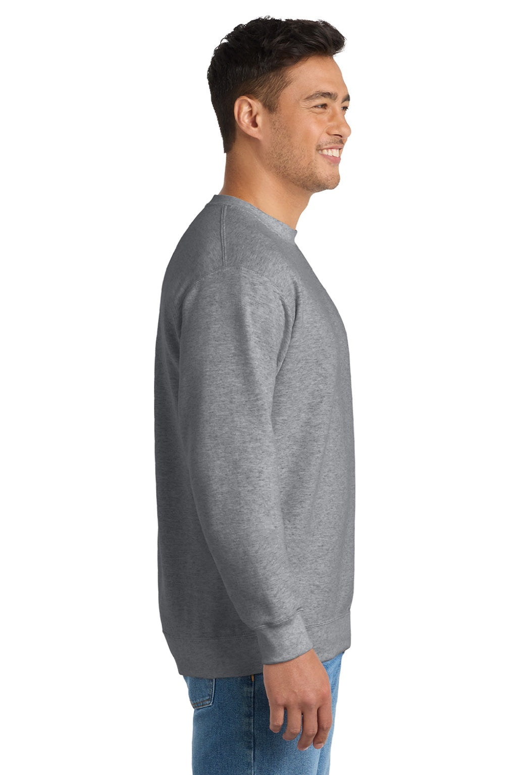Mens Essential Pill Resistant Fleece Crewneck Sweatshirt - Heather Grey