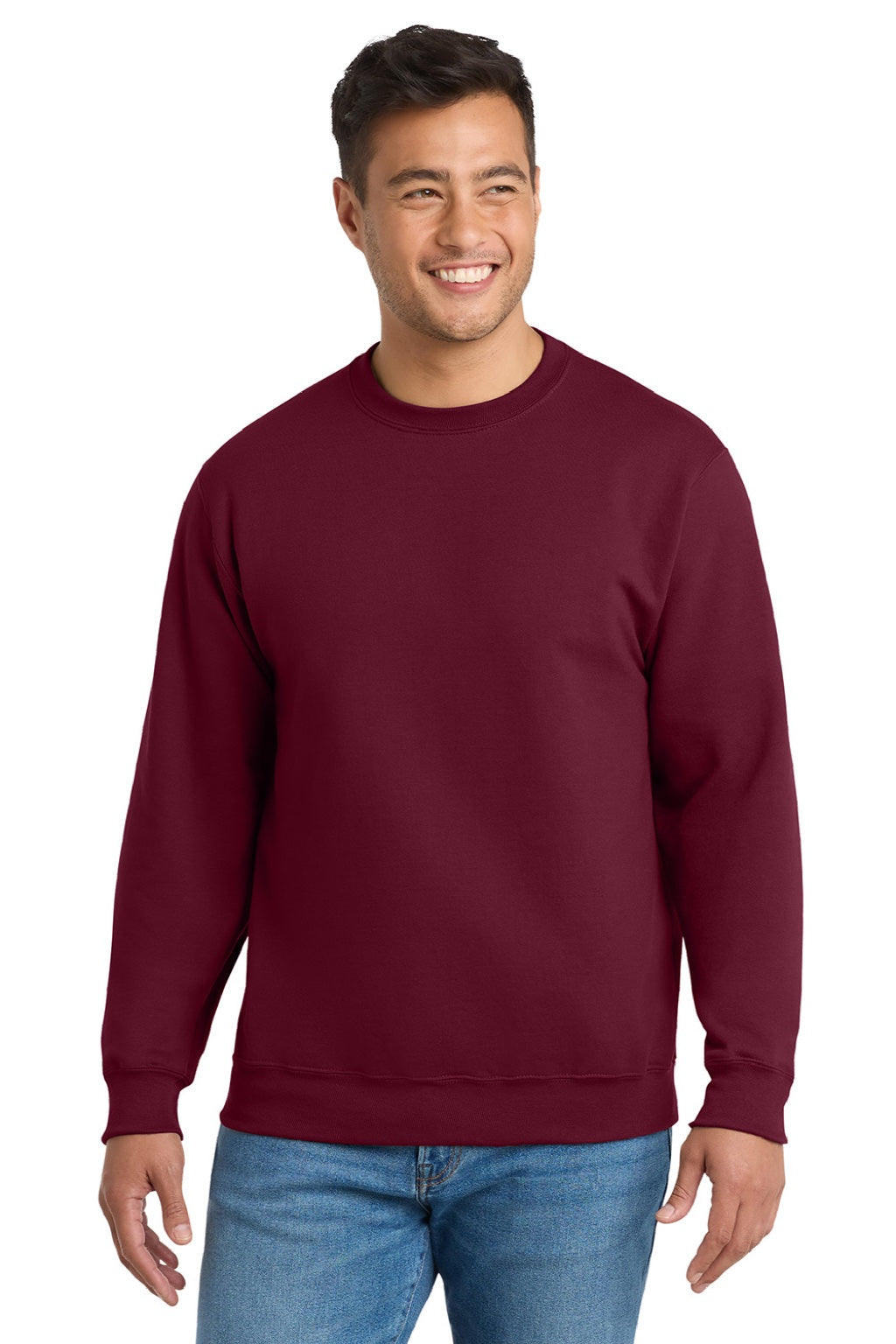 Mens Essential Pill Resistant Fleece Crewneck Sweatshirt - Cardinal Red