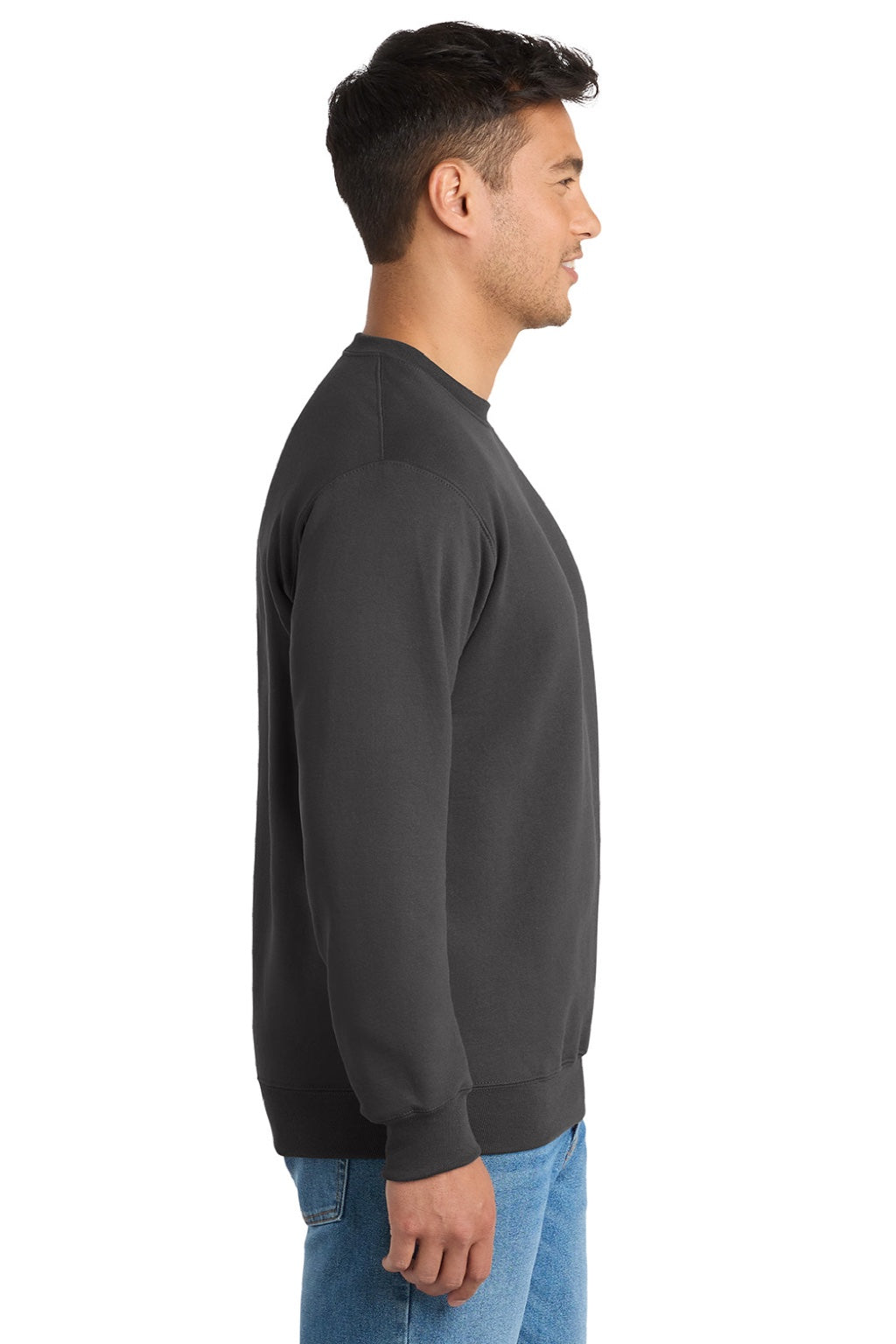 Mens Essential Pill Resistant Fleece Crewneck Sweatshirt - Charcoal Grey