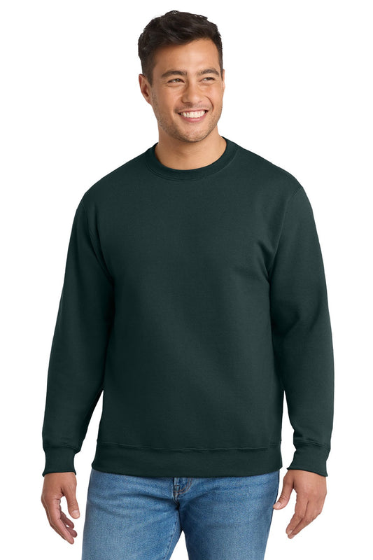 Mens Essential Pill Resistant Fleece Crewneck Sweatshirt - Dark Green