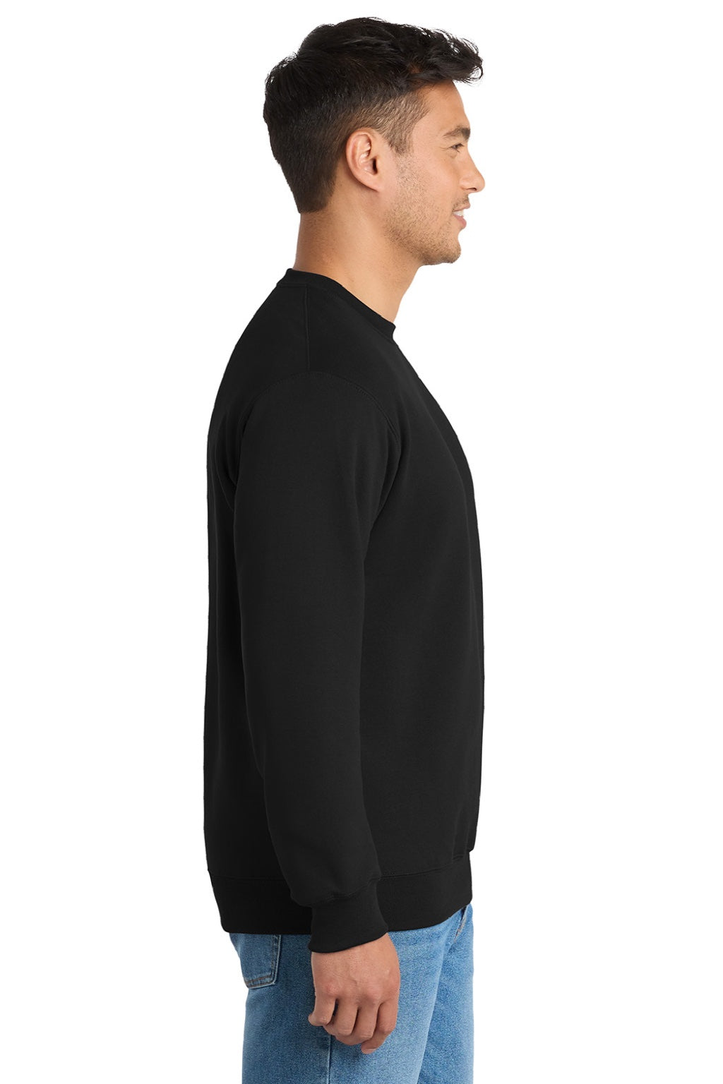 Mens Essential Pill Resistant Fleece Crewneck Sweatshirt - Jet Black