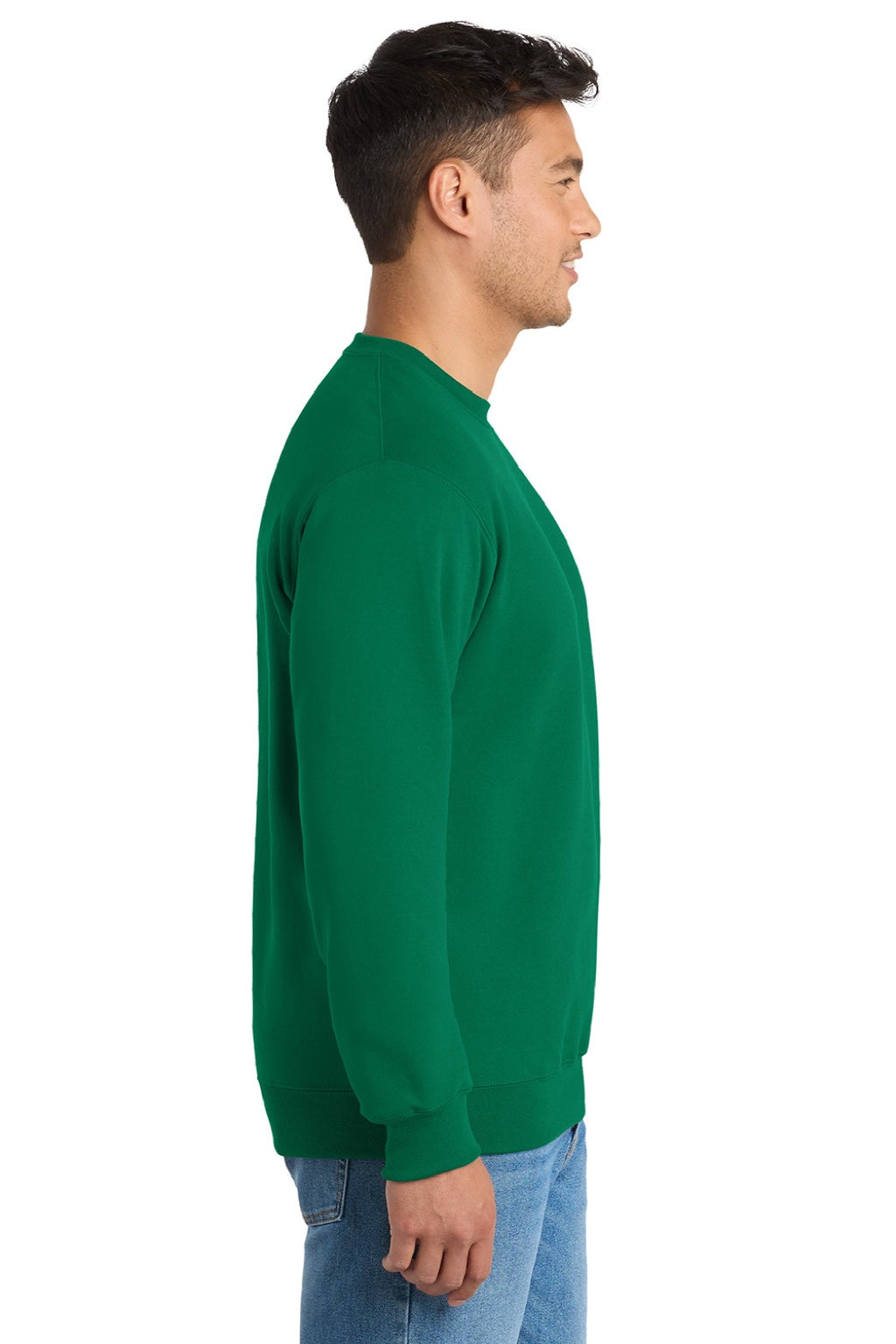 Mens Essential Pill Resistant Fleece Crewneck Sweatshirt - Kelly Green