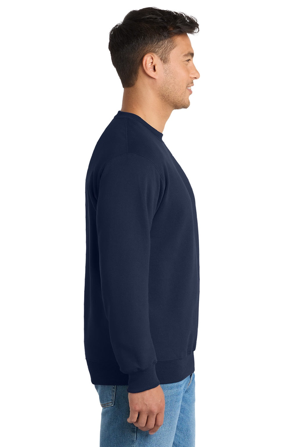 Mens Essential Pill Resistant Fleece Crewneck Sweatshirt - Navy Blue