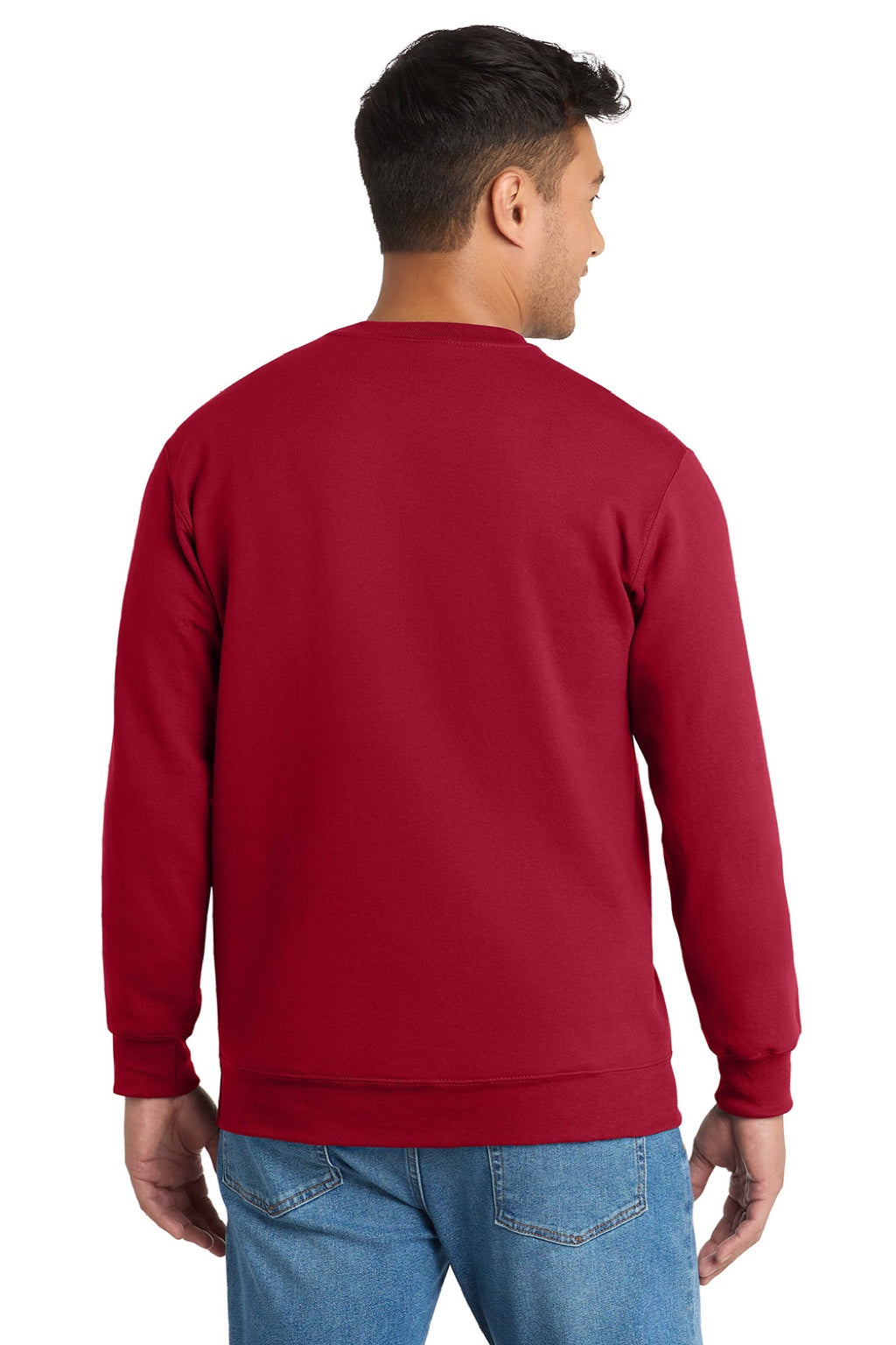 Mens Essential Pill Resistant Fleece Crewneck Sweatshirt - Red