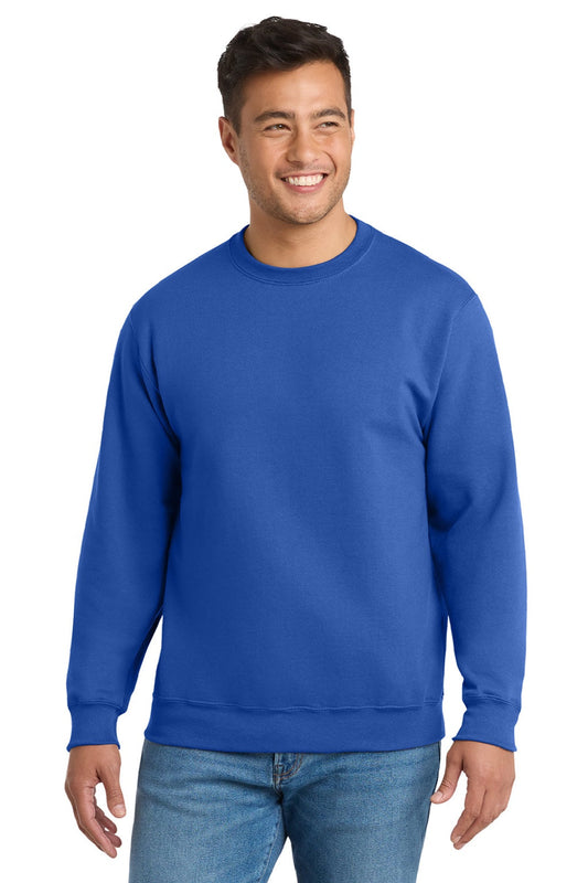 Mens Essential Pill Resistant Fleece Crewneck Sweatshirt - Royal Blue