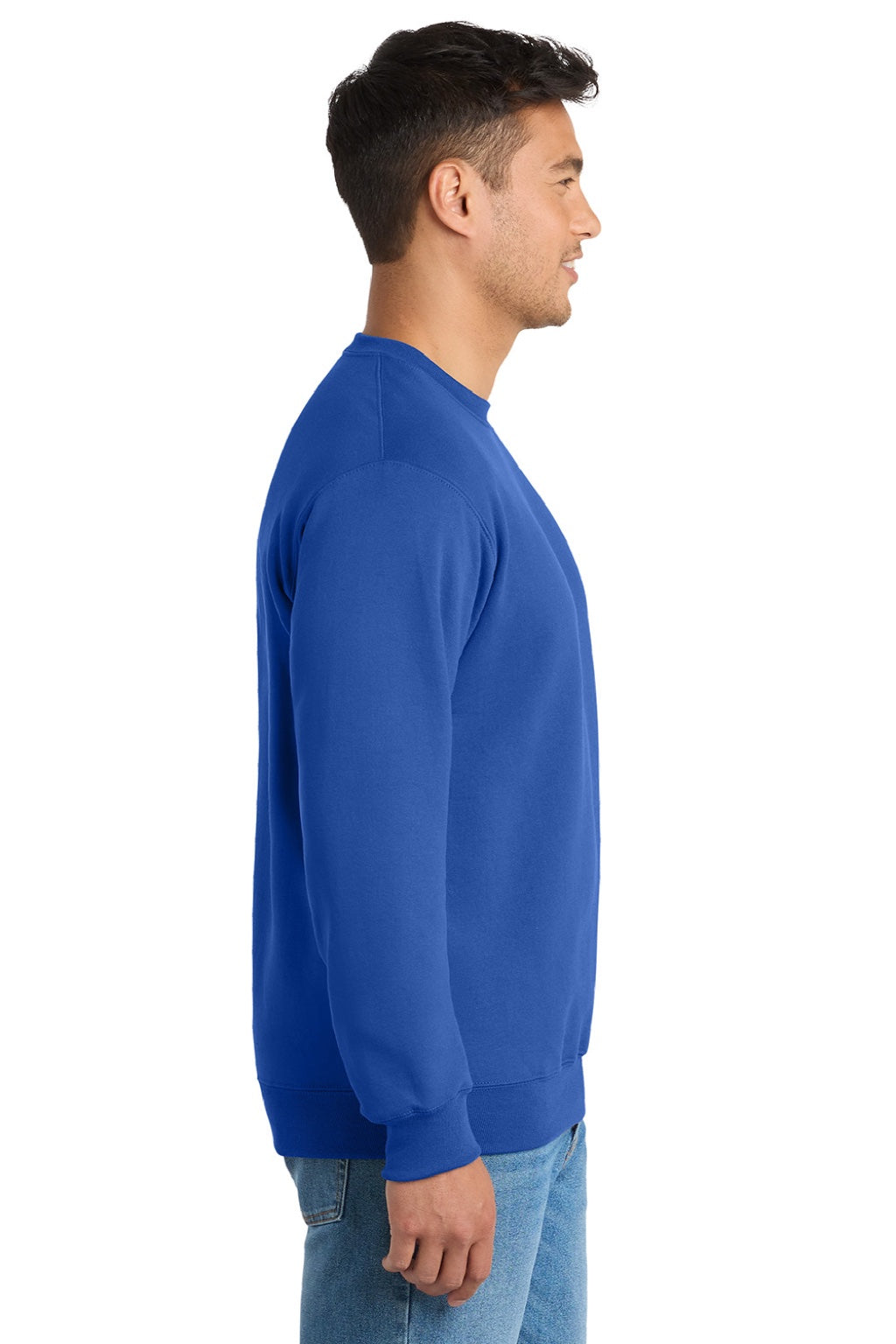 Mens Essential Pill Resistant Fleece Crewneck Sweatshirt - Royal Blue