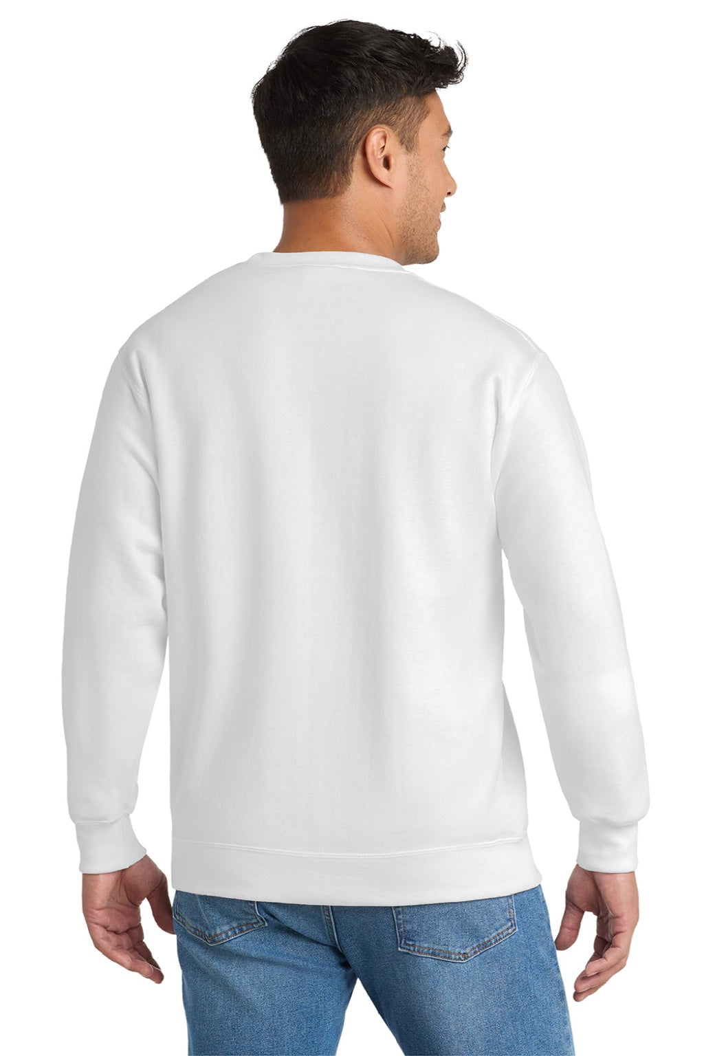 Mens Essential Pill Resistant Fleece Crewneck Sweatshirt - White