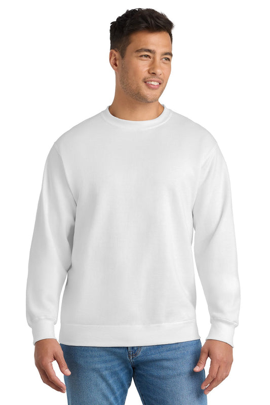 Mens Essential Pill Resistant Fleece Crewneck Sweatshirt - White