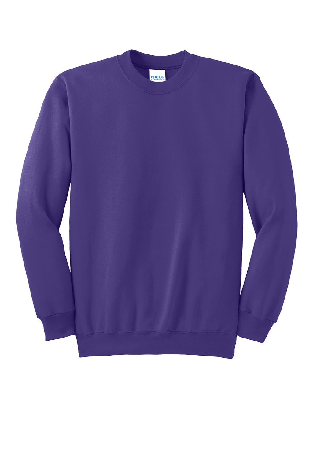 Mens Essential Pill Resistant Fleece Crewneck Sweatshirt - Purple