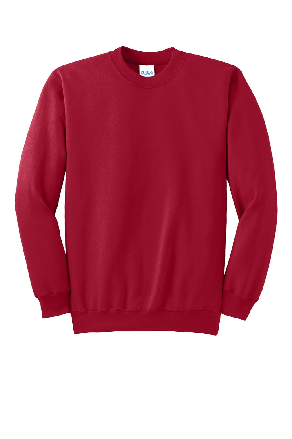Mens Essential Pill Resistant Fleece Crewneck Sweatshirt - Red