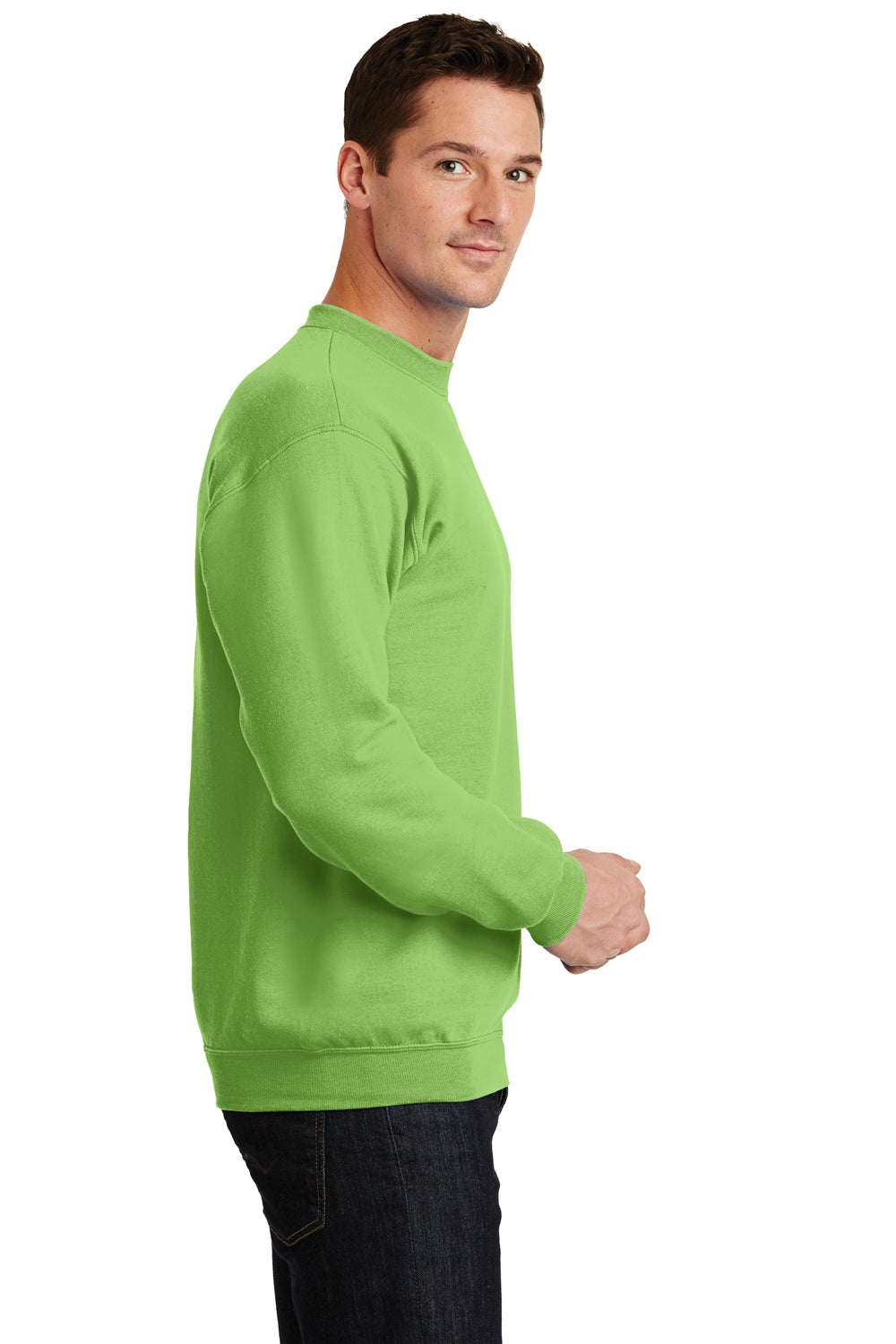 Mens Core Pill Resistant Fleece Crewneck Sweatshirt - Lime Green
