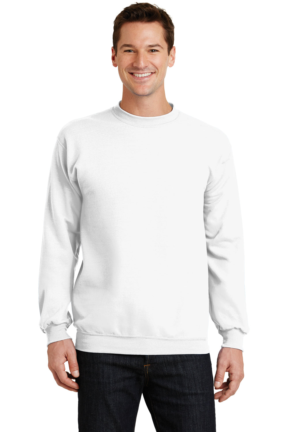 Mens Core Pill Resistant Fleece Crewneck Sweatshirt - White
