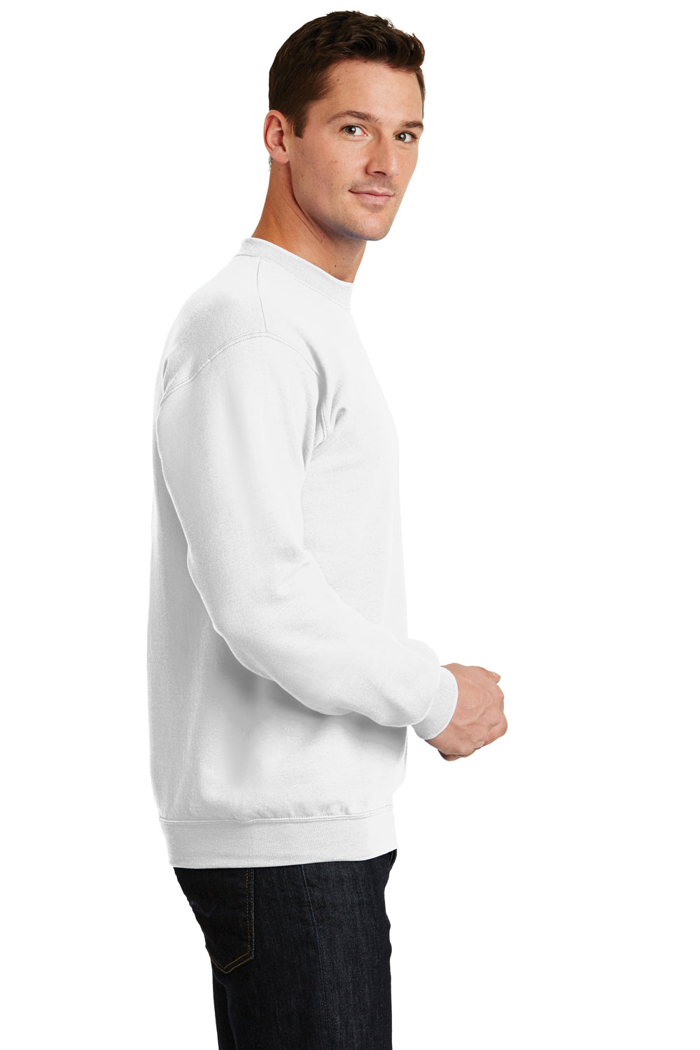 Mens Core Pill Resistant Fleece Crewneck Sweatshirt - White